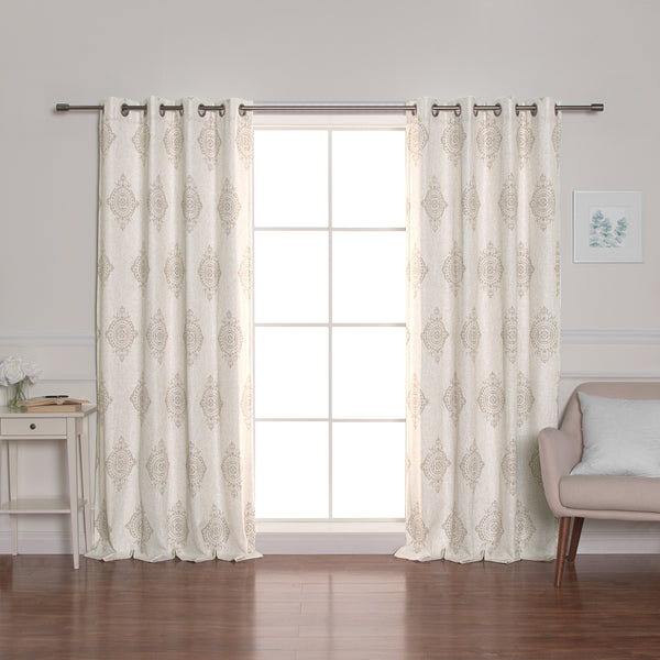 Royal Medallion Linen Blend Blackout Curtain