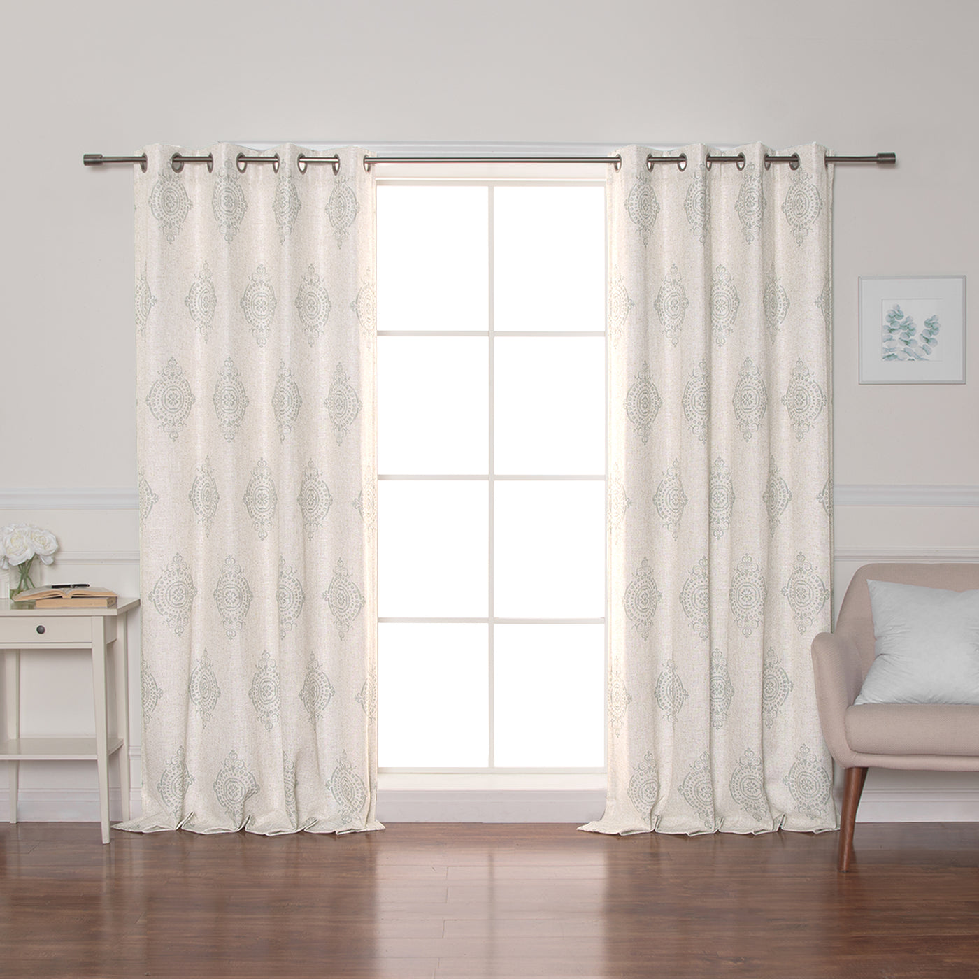 Royal Medallion Linen Blend Blackout Curtain