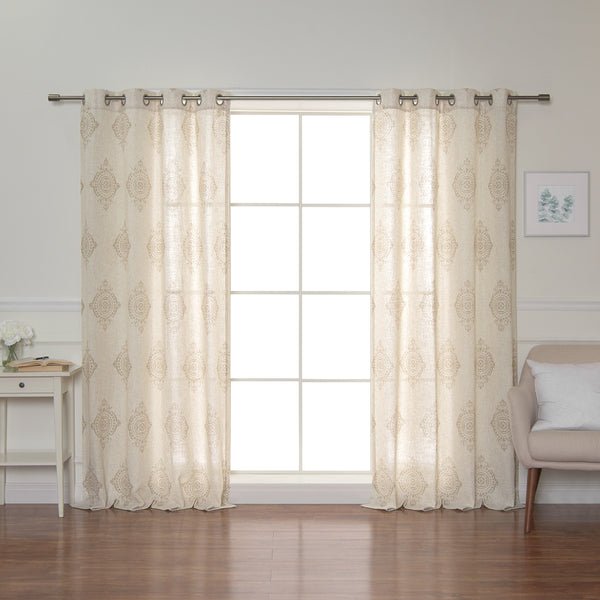 Royal Medallion Linen Blend Curtains