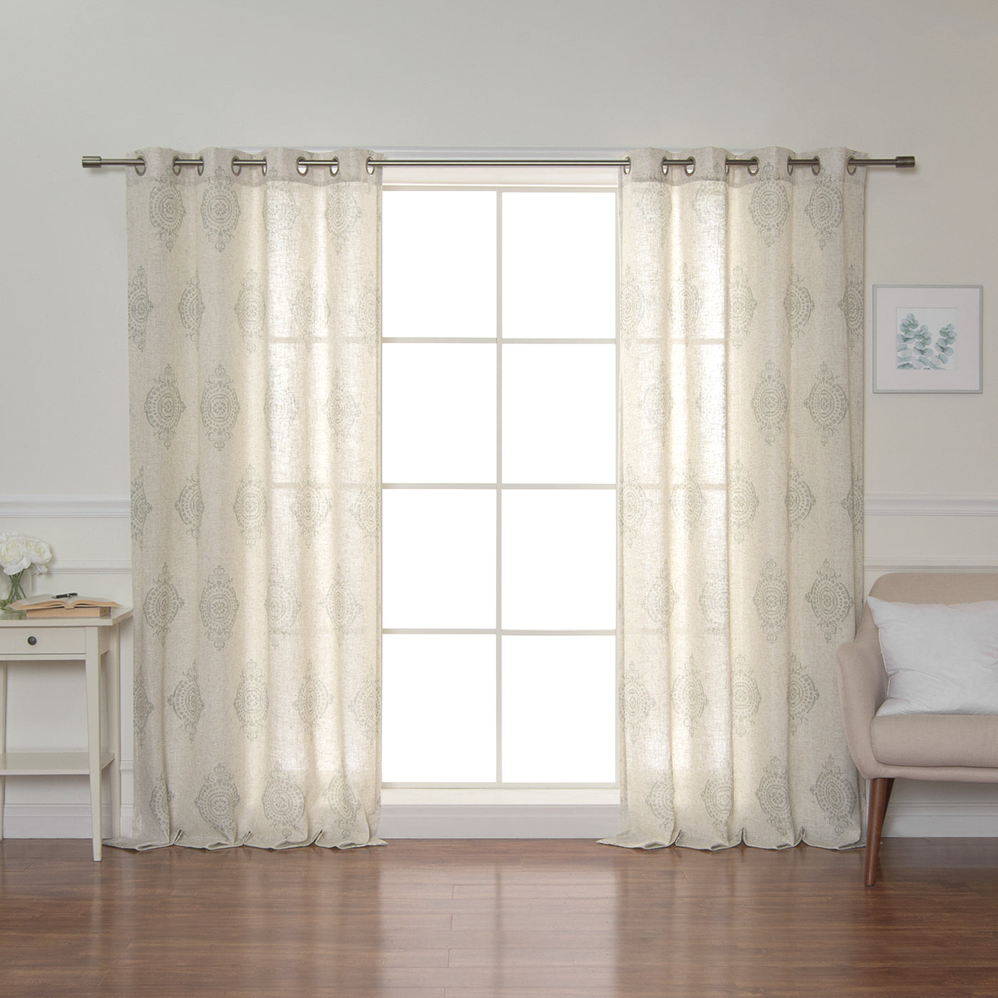 Royal Medallion Linen Blend Curtains