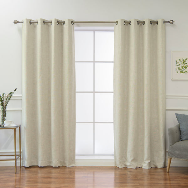 Linen Blend Blackout Curtain - Natural