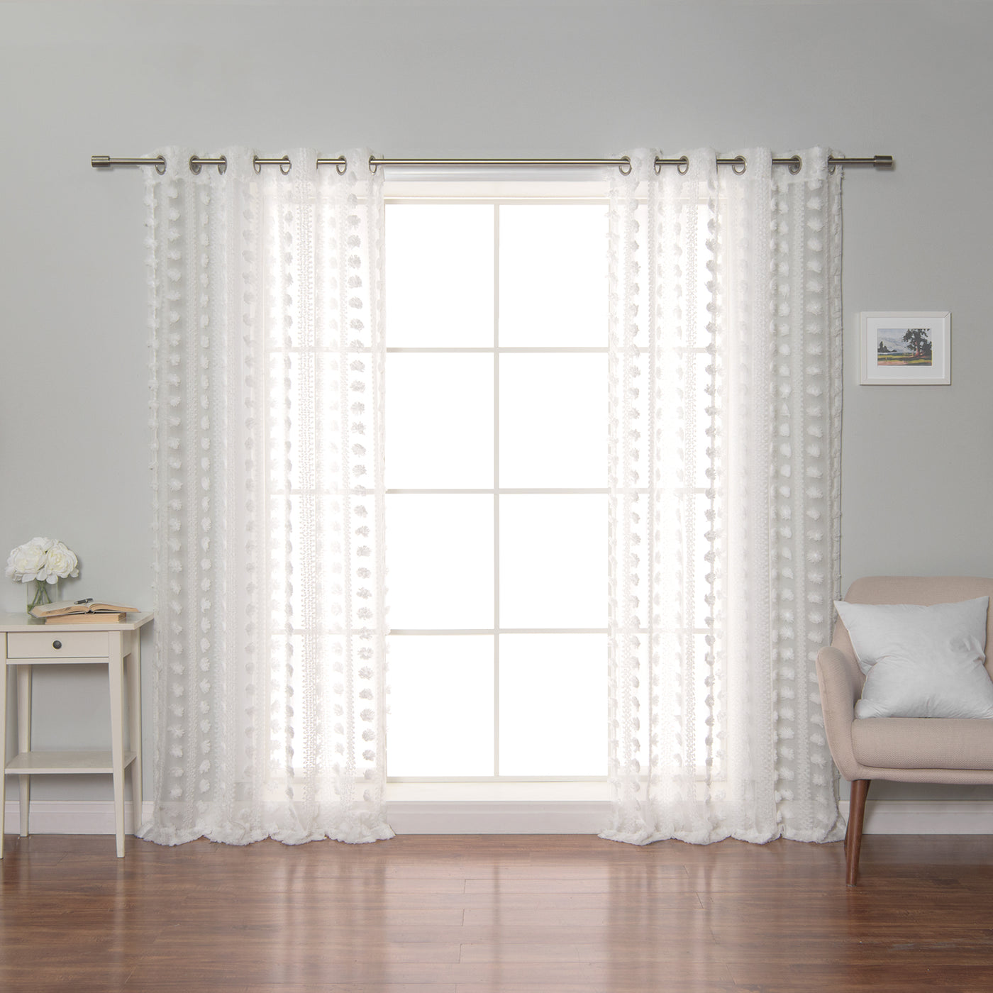 Sheer Pom-Pom/Daisy Curtains