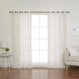 Faux Linen Checkered Curtains