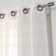 Faux Linen Checkered Curtains