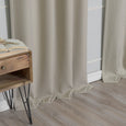 Faux Linen Blackout Grommet Curtain