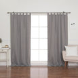 Faux Linen Blackout Tab Top Curtain