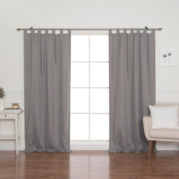 Faux Linen Blackout Tab Top Curtain