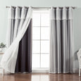 uMIXm Dimanche Tulle & Bronze Grommet Blackout Curtains