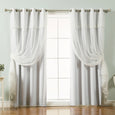 uMIXm Dimanche Tulle & Bronze Grommet Blackout Curtains