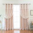 uMIXm Dimanche Tulle & Bronze Grommet Blackout Curtains
