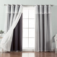 uMIXm Dimanche Tulle & Silver Grommet Blackout Curtains