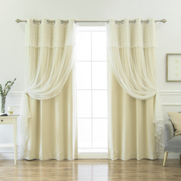 uMIXm Dimanche Tulle & Silver Grommet Blackout Curtains