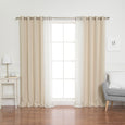 uMIXm Tulle & Bronze Grommet Blackout Curtains