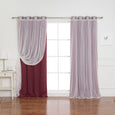 uMIXm Tulle & Bronze Grommet Blackout Curtains