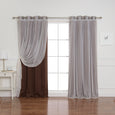 uMIXm Tulle & Bronze Grommet Blackout Curtains