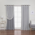 uMIXm Tulle & Bronze Grommet Blackout Curtains