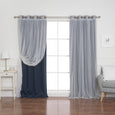 uMIXm Tulle & Bronze Grommet Blackout Curtains