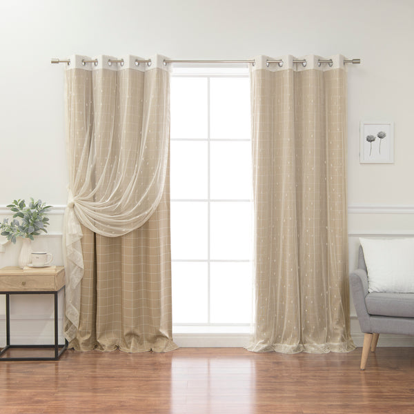 uMIXm Sheer Triangle & Plaid Room Darkening Curtains