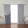 Mix & Match Tulle & Linen-Look Grommet Blackout Curtains