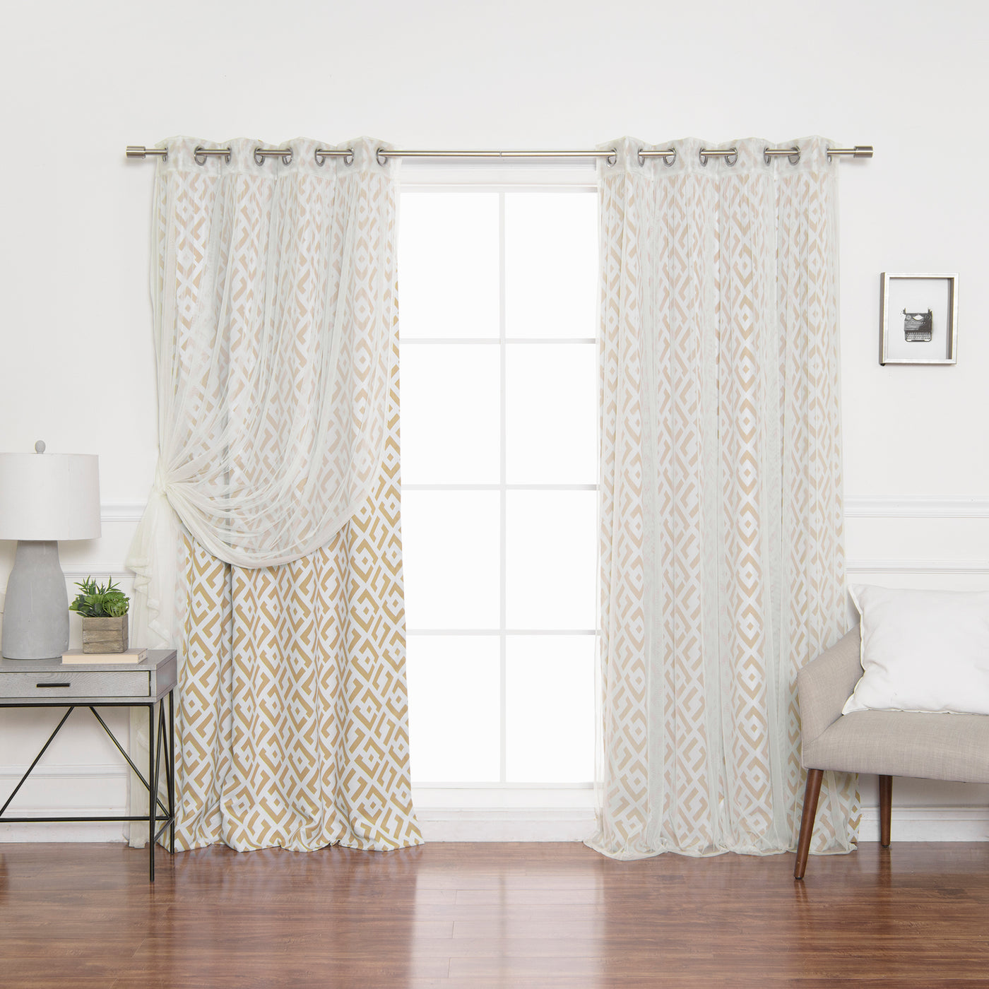 uMIXm Tulle & Geo Lattice Blackout Curtains