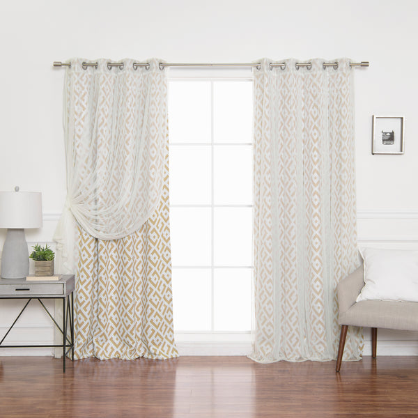 uMIXm Tulle & Geo Lattice Blackout Curtains