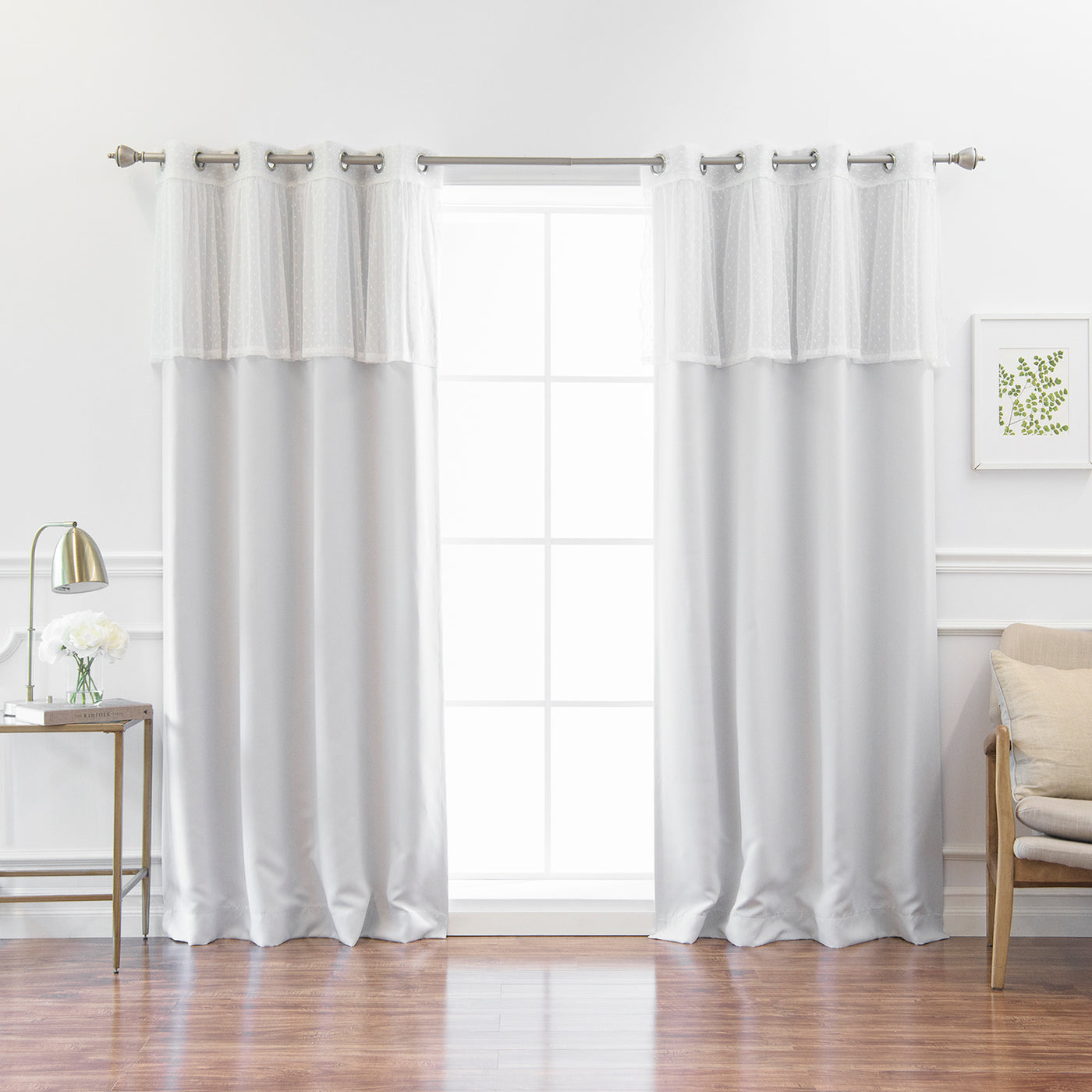 uMIXm Sheer Dot Valance & Blackout Curtains