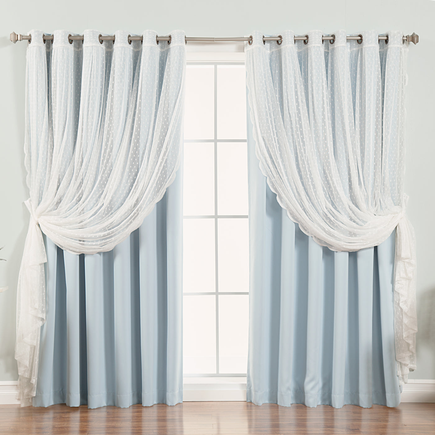 uMIXm Wide Dot Lace & Blackout Curtains