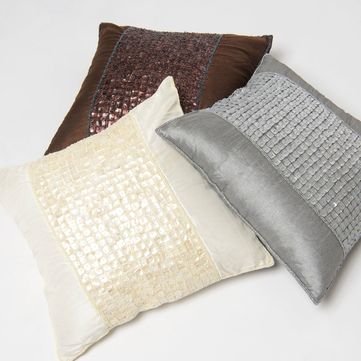 Faux Silk Mother of Pearl Pillow