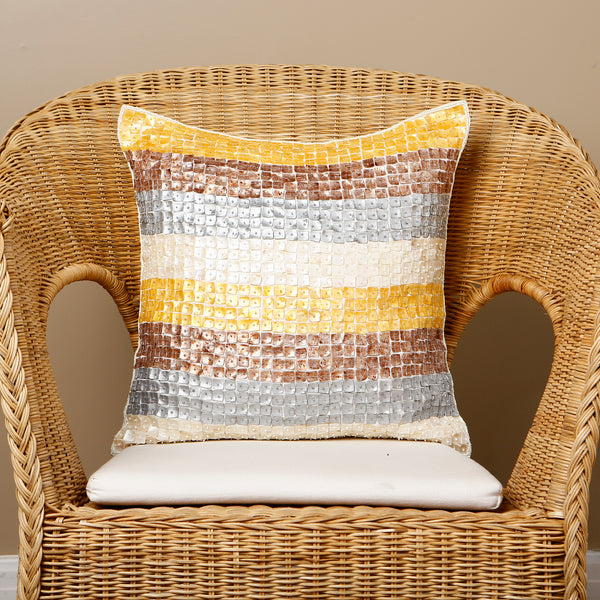 Striped Mother of Pearl Pillow