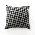 Metallic Houndstooth Velvet Pillow Cover