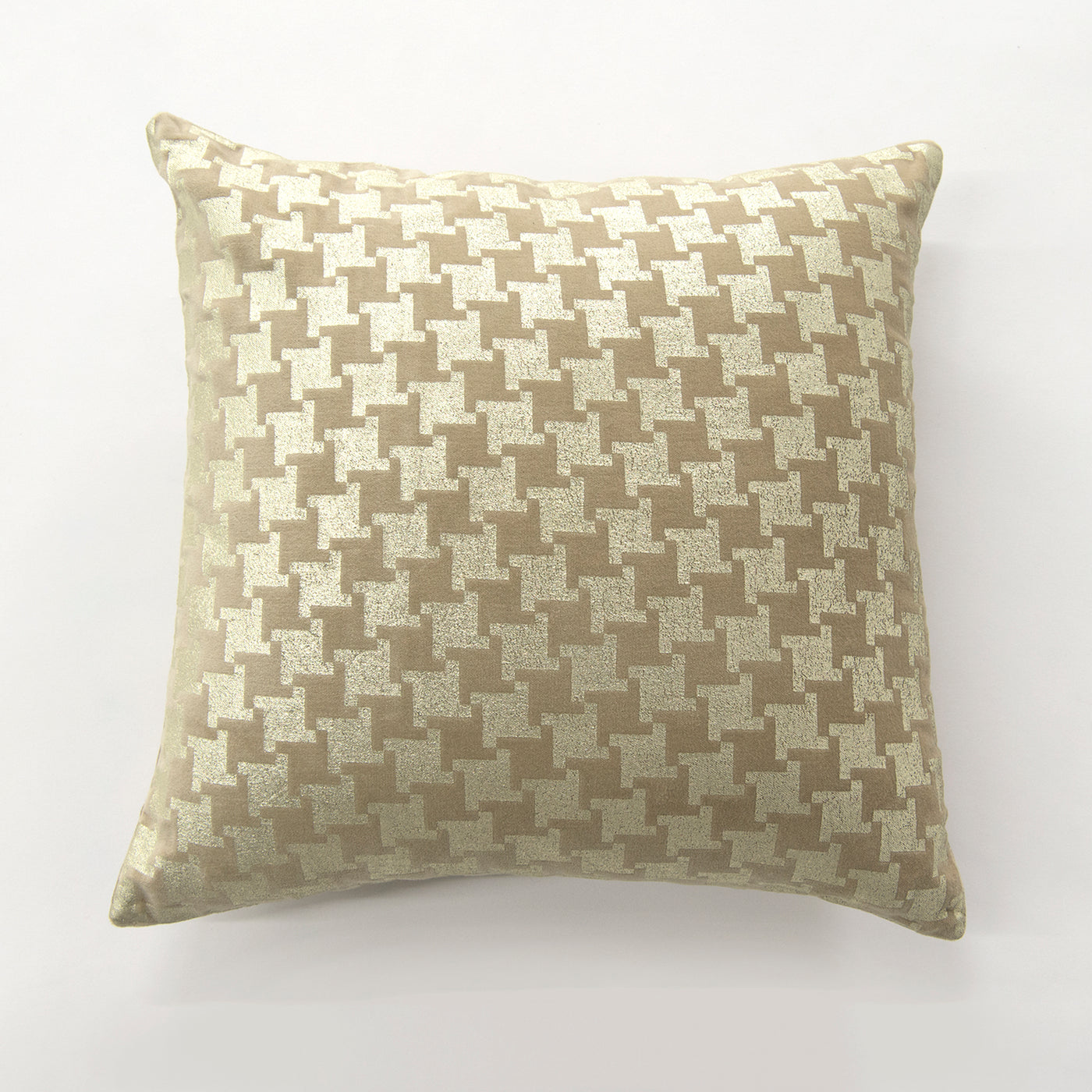 Metallic Houndstooth Velvet Pillow Cover