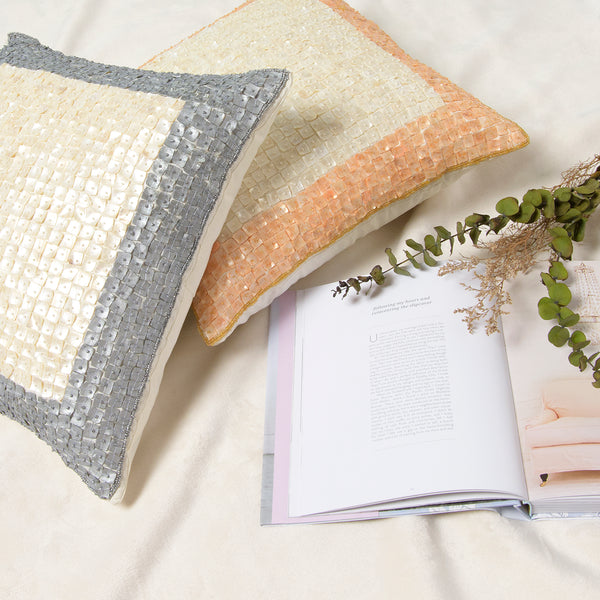 Bordered Mother of Pearl Pillow