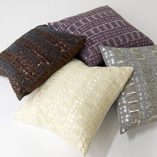Mother of Pearl and Sequin Pillow