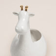 White & Gold Ceramic Giraffe Planter