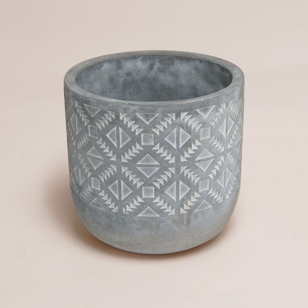 Diamond Pattern Cement Planter