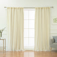 Tulle Overlay Blackout Curtains