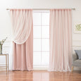 Tulle Overlay Blackout Curtains