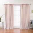 Tulle Overlay Blackout Curtains