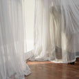 Faux Linen Tulle Overlay Curtains