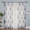 Faux Linen Watercolor Rose Curtains