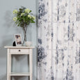 Faux Linen Watercolor Rose Curtains