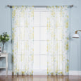 Faux Linen Watercolor Rose Curtains