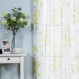 Faux Linen Watercolor Rose Curtains