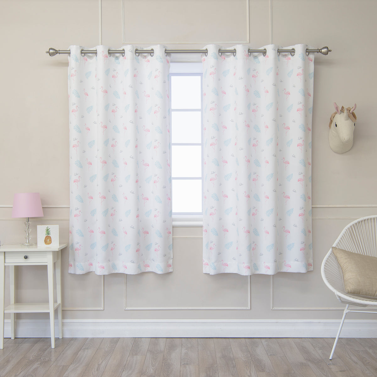 Flamingo Print Curtains