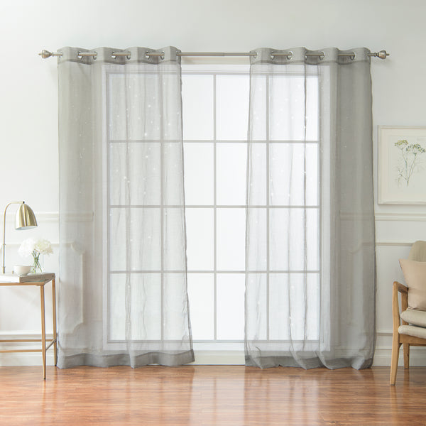 Sheer Star Cut Out Curtains