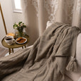 Diagonal Pattern Tassel Throw