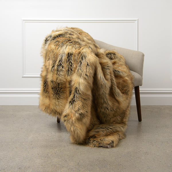 Faux Fur Throw - Amber Fox