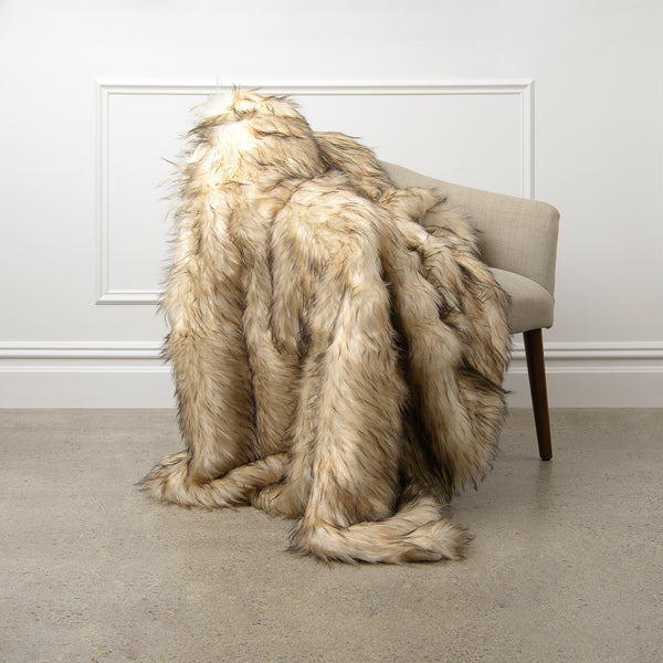 Faux Fur Throw - Bleached Finn Raccoon