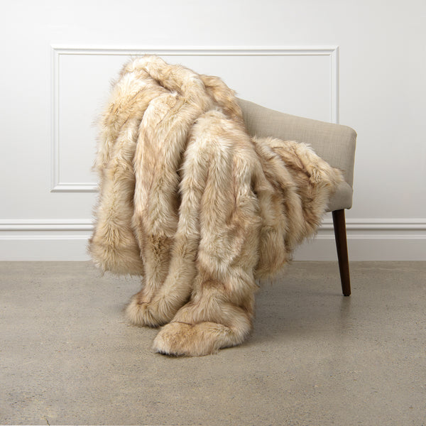 Faux Fur Throw - Champagne Fox