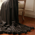 Luxe Faux Fur Pom Pom Throw